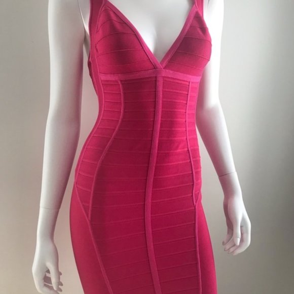 NWOT Hervé Léger Angelica Cocktail Dress Size M - Picture 2 of 9